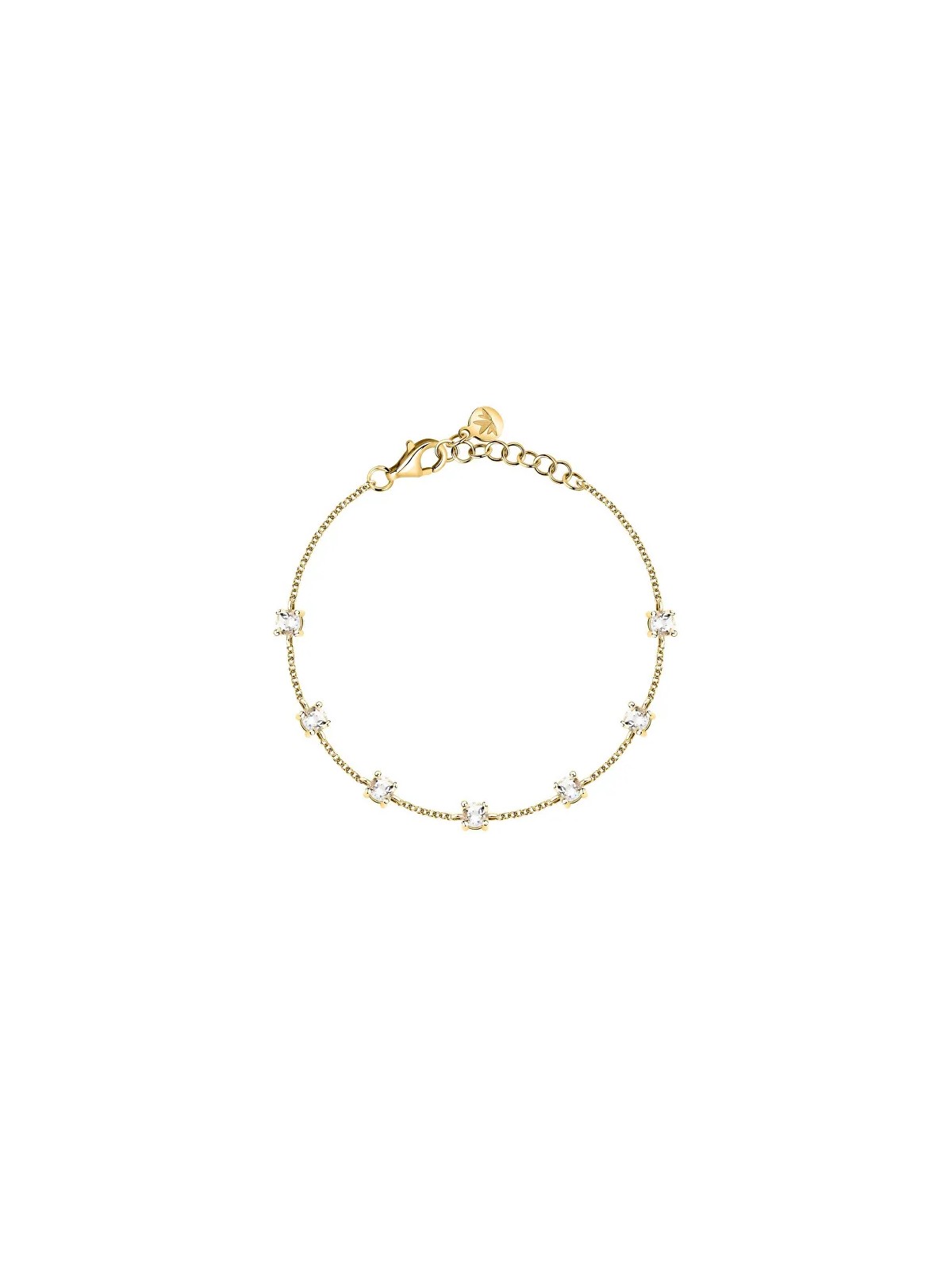 Morellato Bracciale placcato oro con zirconi cubici trasparenti Tesori SAIW311 donna