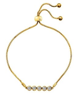 Hot Diamonds Affascinante bracciale placcato oro con topazio e diamante autentico Gemstone DL699 donna