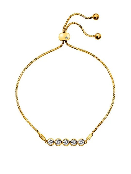 Hot Diamonds Affascinante bracciale placcato oro con topazio e diamante autentico Gemstone DL699 donna