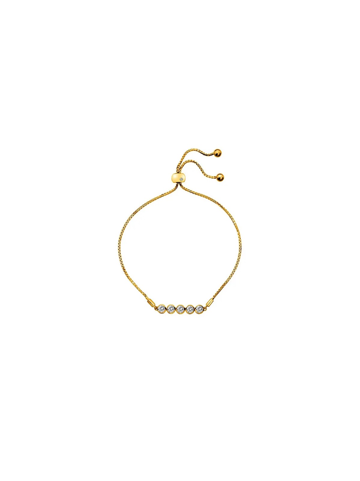 Hot Diamonds Affascinante bracciale placcato oro con topazio e diamante autentico Gemstone DL699 donna