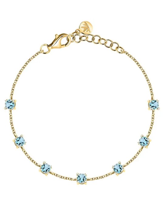 Morellato Bracciale placcato oro con zirconi cubici blu Tesori SAIW305 donna
