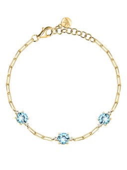 Morellato Bracciale placcato oro con zirconi cubici blu Tesori SAIW304 donna