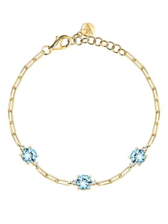 Morellato Bracciale placcato oro con zirconi cubici blu Tesori SAIW304 donna