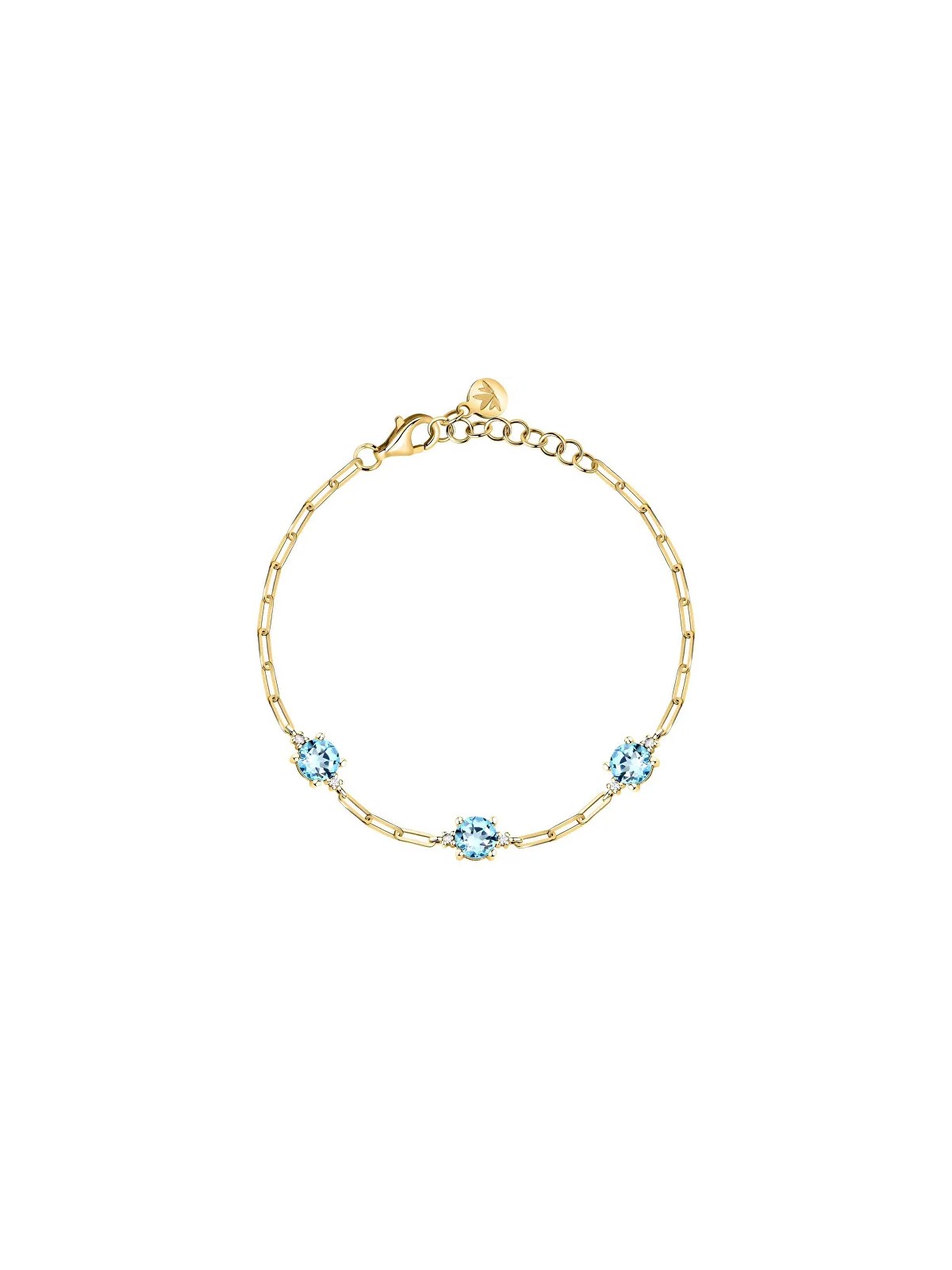 Morellato Bracciale placcato oro con zirconi cubici blu Tesori SAIW304 donna