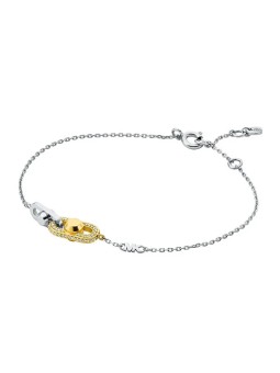 Michael Kors Bracciale bicolore in argento con zirconi Astor Link MKC1737CZ931 donna