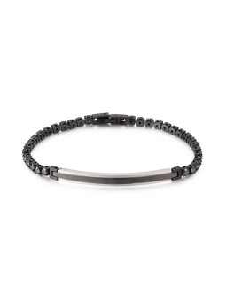 Troli Bracciale bicolore in acciaio nero VEDB109BS unisex