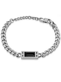 Troli Elegante bracciale in acciaio con cristallo nero VESB0627S-A-PET unisex
