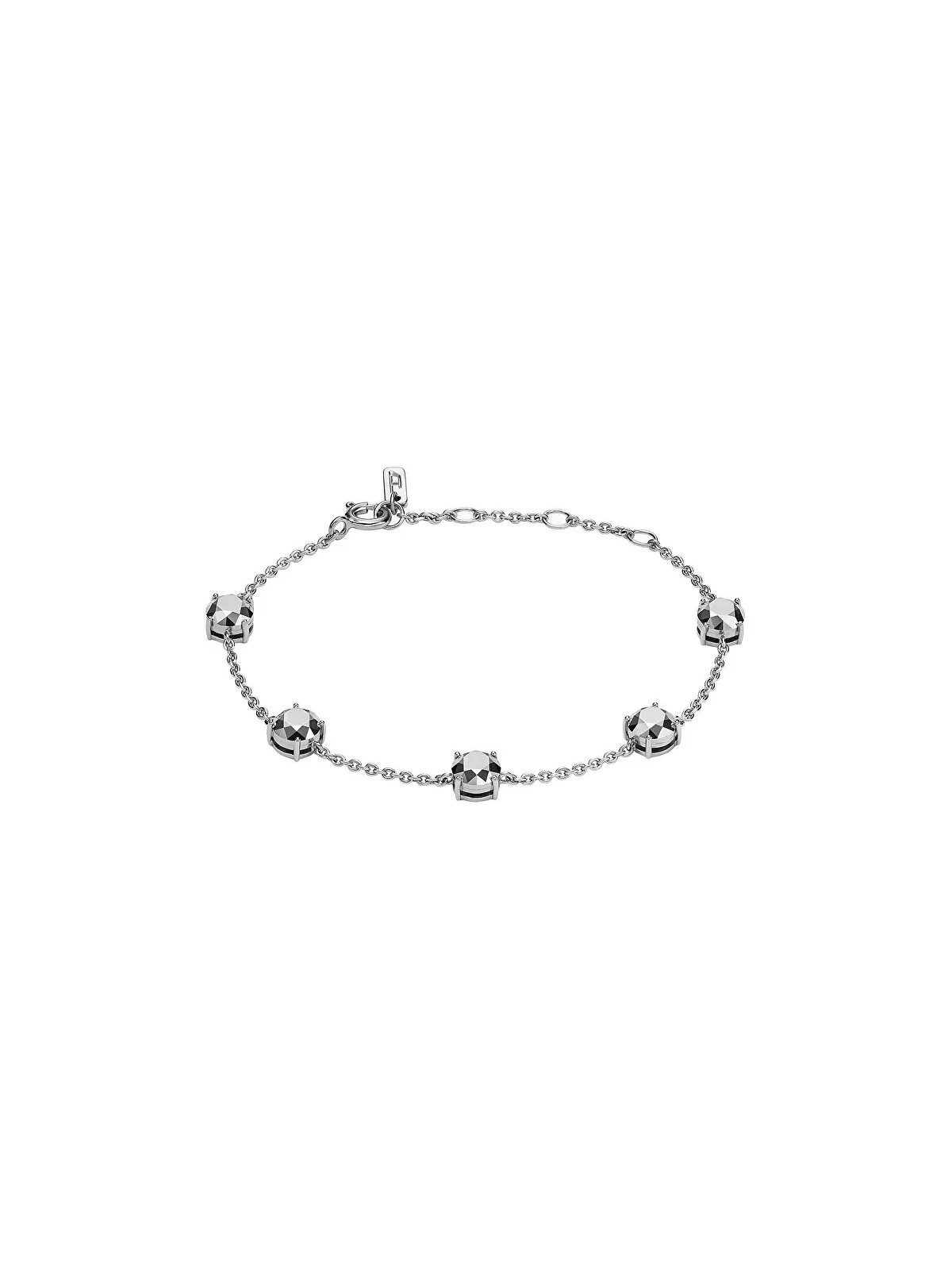 Diesel Bracciale moda in argento con cristalli DL1358040 unisex