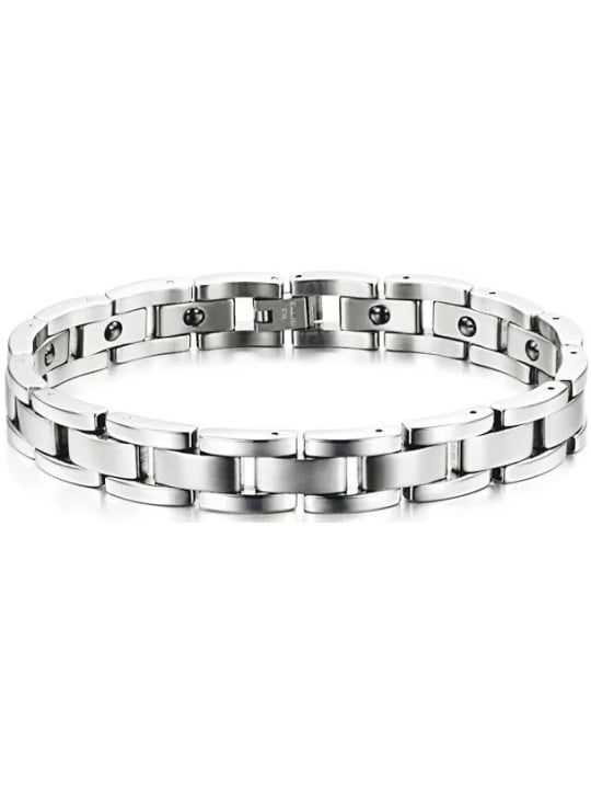 Troli Bracciale da uomo in acciaio con magneti energetici uomo