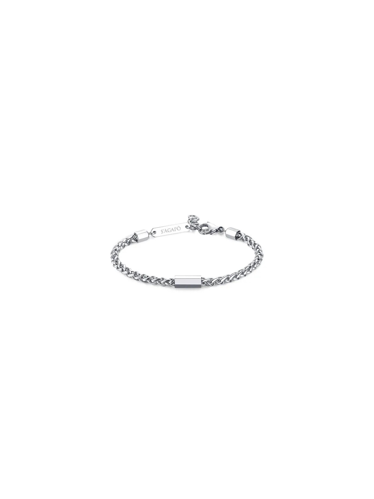 S'Agapõ Bracciale moderno in acciaio Ripple SRP15 uomo