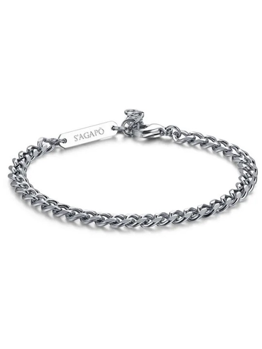 S'Agapõ Bracciale moderno in acciaio Ripple SRP19 uomo