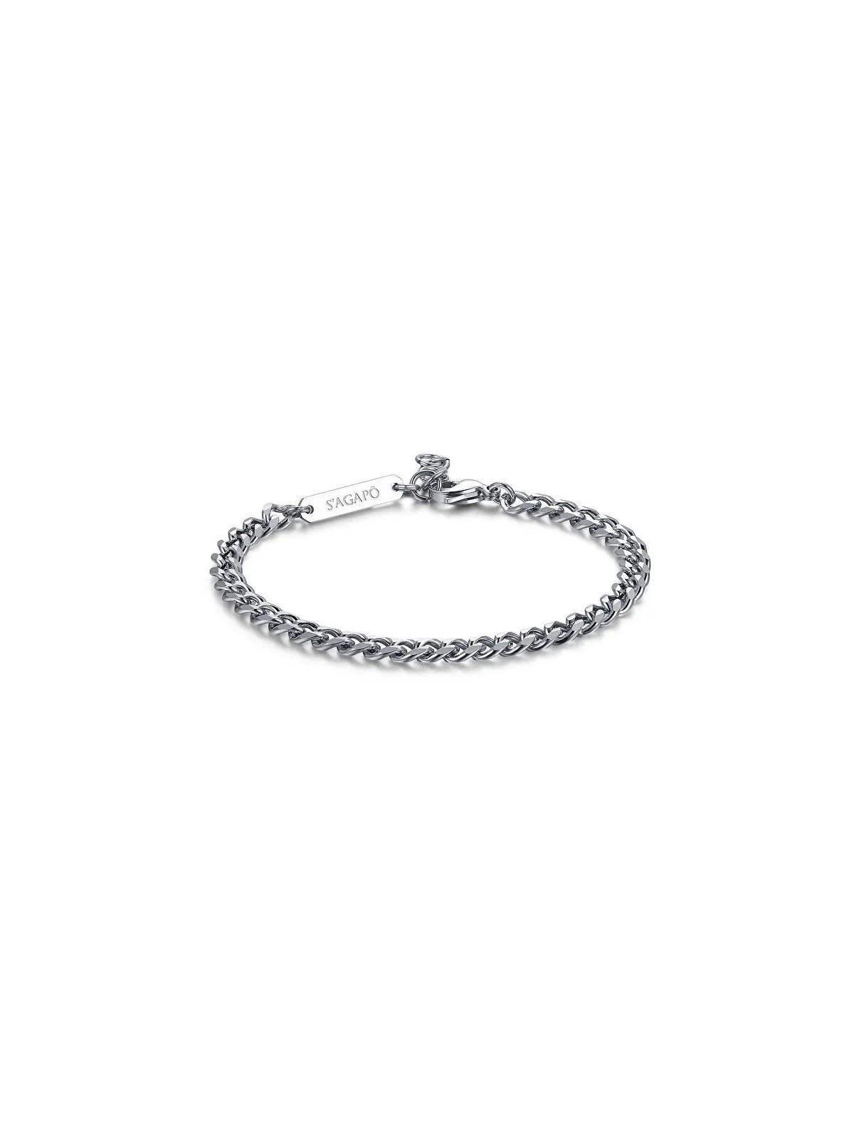 S'Agapõ Bracciale moderno in acciaio Ripple SRP19 uomo