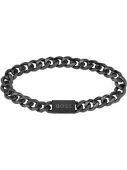 Hugo Boss Elegante bracciale nero da uomo a maglie 1580145 - Lunghezza: 19 cm uomo