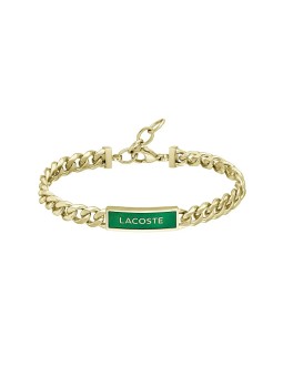 Lacoste Bracciale moderno in acciaio placcato oro 2040323 uomo
