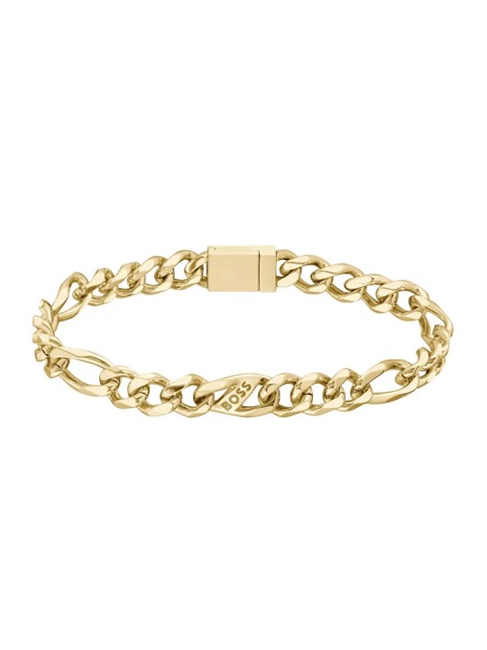Hugo Boss Bracciale da uomo in acciaio placcato oro Rian 1580614 - Lunghezza: 19 cm uomo