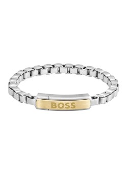 Hugo Boss Bracciale bicolore da uomo senza tempo in acciaio Devon 1580597 - Lunghezza: 17.5 cm uomo