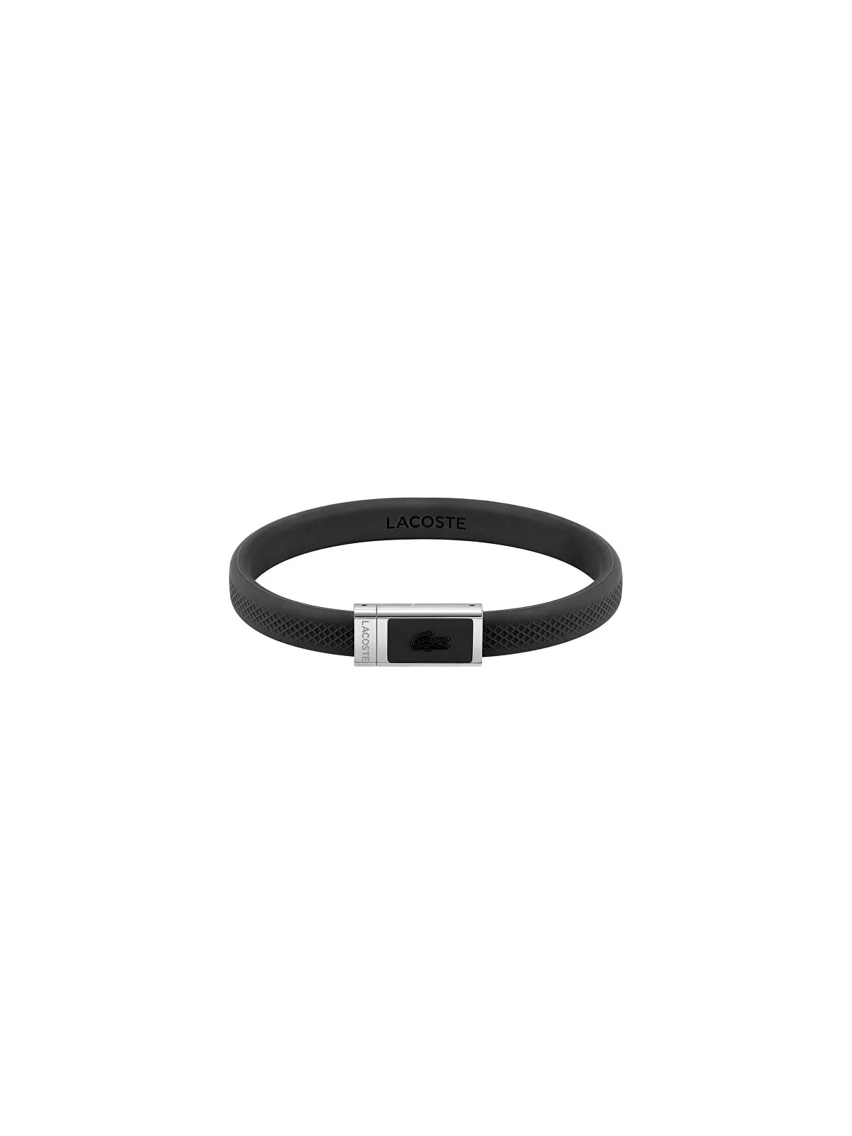 Lacoste Braccialetto in silicone nero 2040114 uomo
