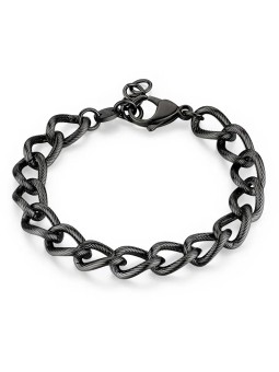 S'Agapõ Elegante bracciale in acciaio nero Ripple SRP60 uomo