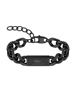 Lacoste Bracciale uomo in acciaio nero Backhand 2040441 uomo