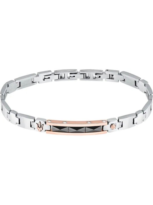 Maserati Elegante bracciale da uomo in acciaio e ceramica JM423ATZ32 uomo