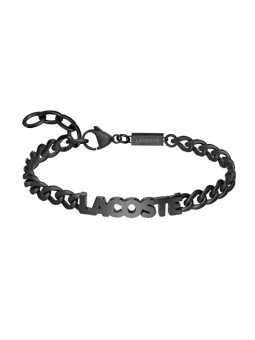 Lacoste Bracciale uomo in acciaio nero Script 2040478 uomo