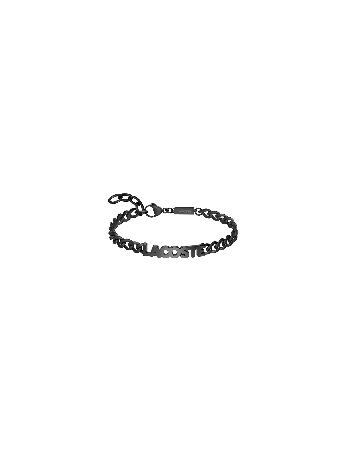 Lacoste Bracciale uomo in acciaio nero Script 2040478 uomo