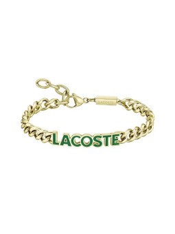 Lacoste Bracciale da uomo in acciaio placcato oro Script 2040477 uomo