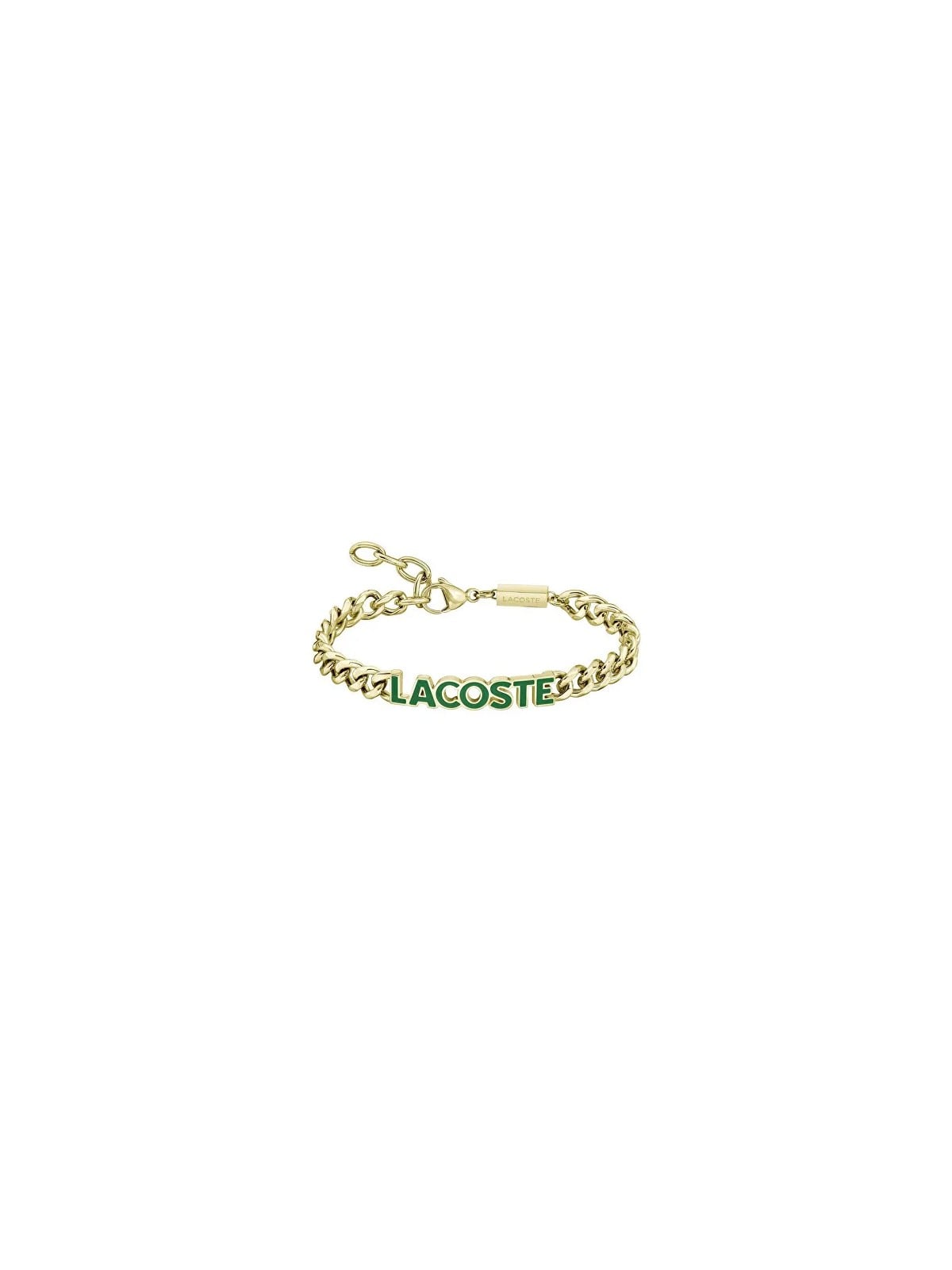 Lacoste Bracciale da uomo in acciaio placcato oro Script 2040477 uomo