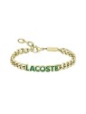 Lacoste Bracciale da uomo in acciaio placcato oro Script 2040477 uomo