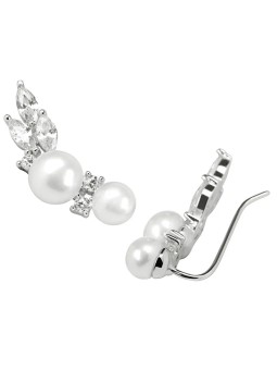 JwL Luxury Pearls Orecchini longitudinali in argento con perle vere e cristalli JL0300 donna