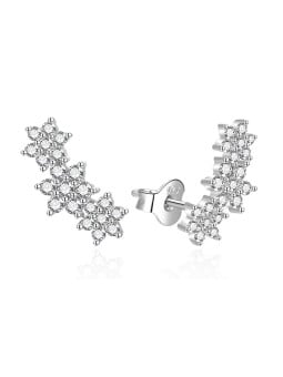 Agato Orecchini lunghi a forma di fiore con zirconi AGT-E023PW donna
