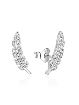 Agato Orecchini lunghi in argento Piuma con zirconi AGT-E085PW donna
