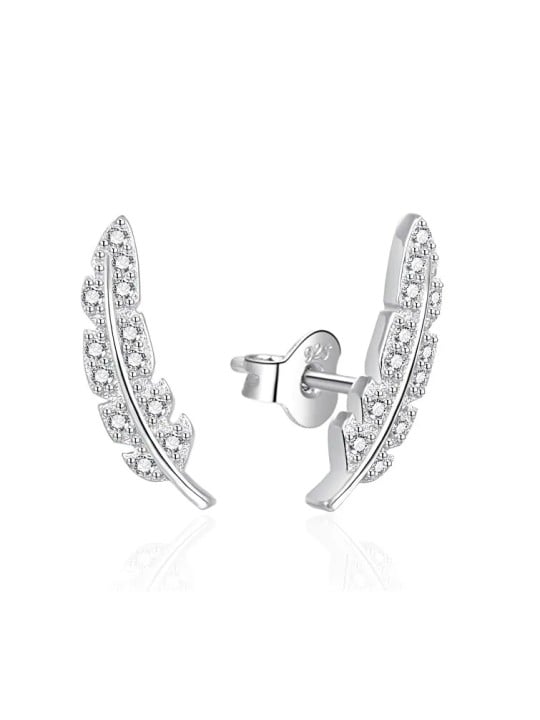 Agato Orecchini lunghi in argento Piuma con zirconi AGT-E085PW donna