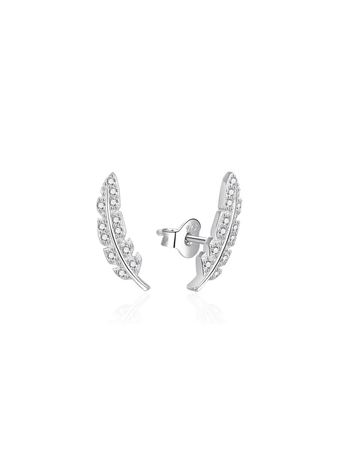 Agato Orecchini lunghi in argento Piuma con zirconi AGT-E085PW donna