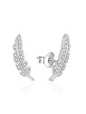 Agato Orecchini lunghi in argento Piuma con zirconi AGT-E085PW donna