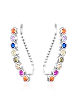 Agato Orecchini lunghi in argento con zirconi colorati AGT-E027VC donna
