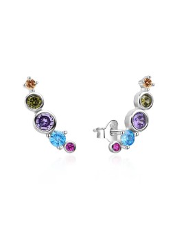 Agato Orecchini lunghi in argento con zirconi colorati AGT-E255PC donna