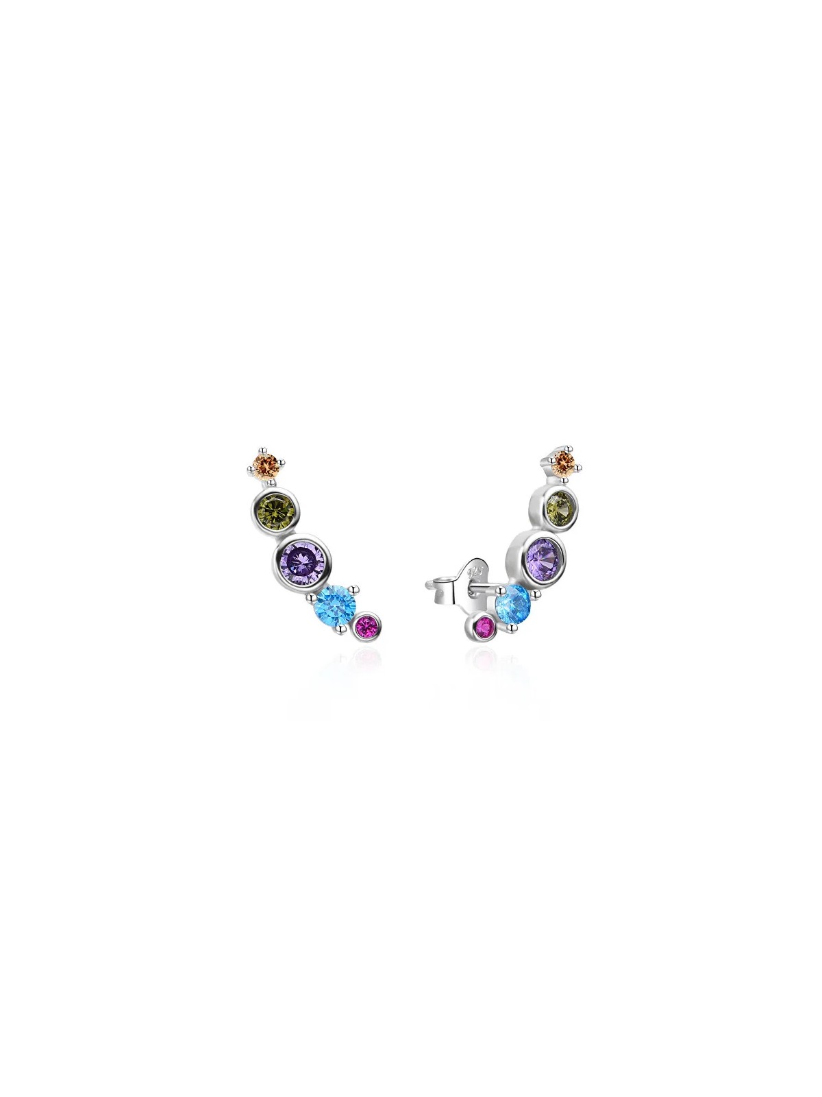 Agato Orecchini lunghi in argento con zirconi colorati AGT-E255PC donna