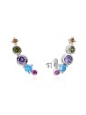 Agato Orecchini lunghi in argento con zirconi colorati AGT-E255PC donna