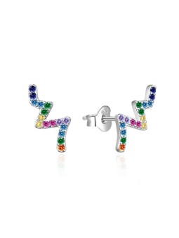 Agato Orecchini lunghi in argento con zirconi colorati AGT-E188PC donna