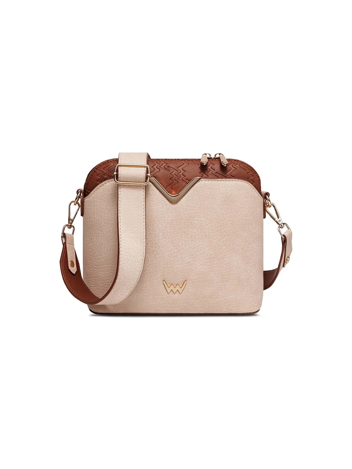 Vuch Borsa a Tracolla Fossy MN Beige da Donna