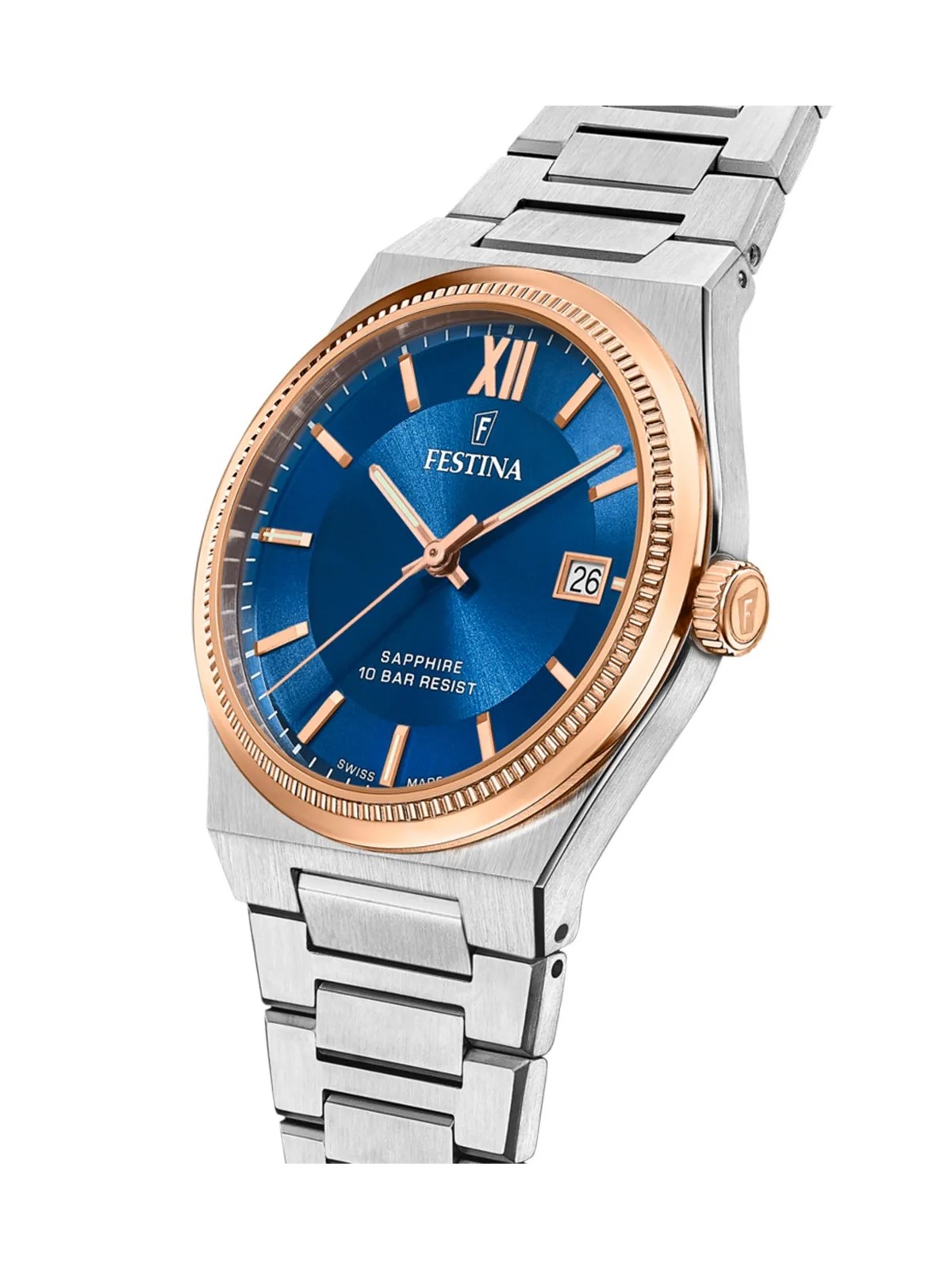 orologio uomo Festina F20036/2 Mens Watch Swiss Made Rivé 40mm 10ATM