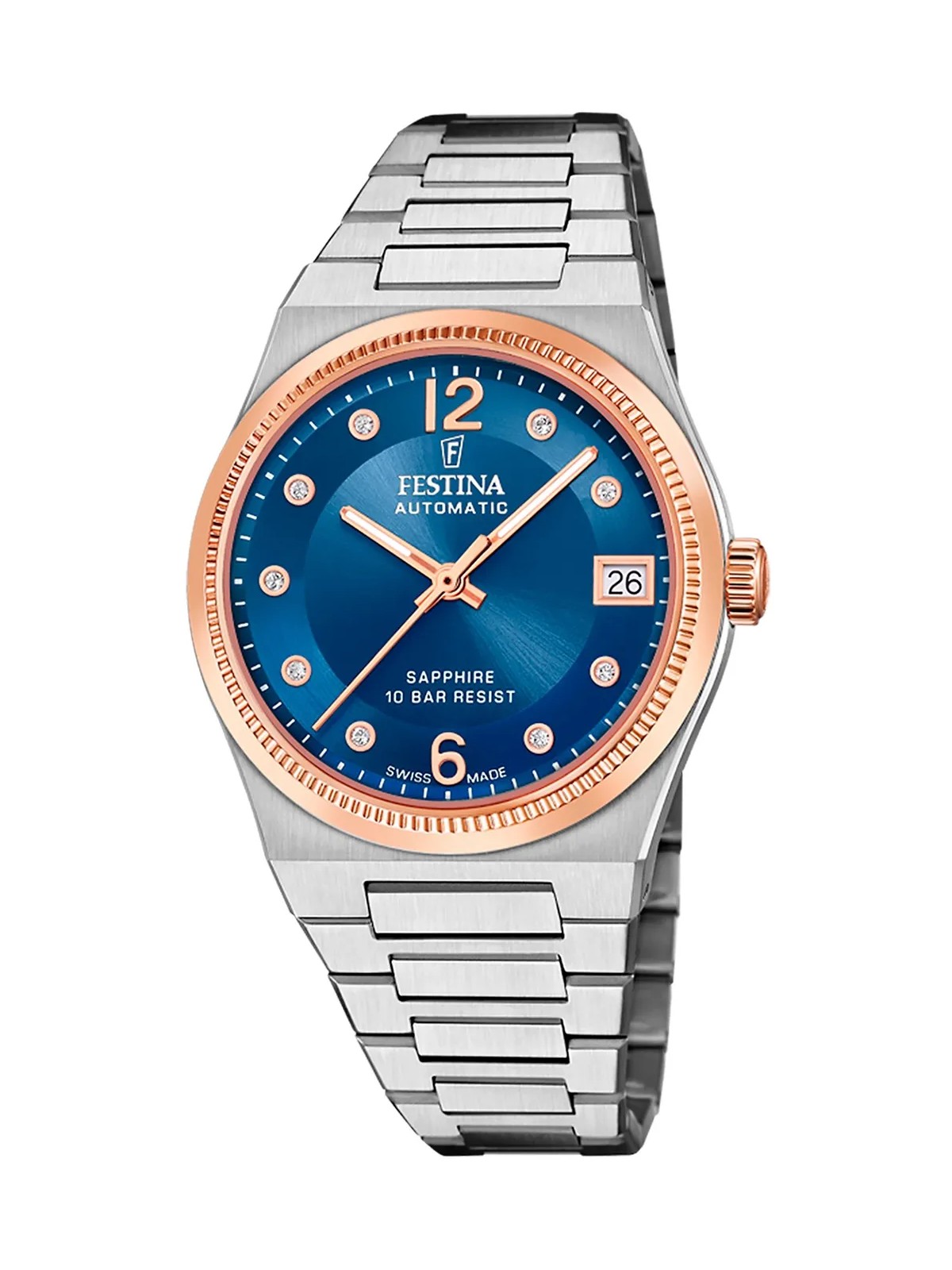 orologio donna Festina F20031/2 Ladies Watch Swiss Made Rivé Automatic 35mm 10ATM