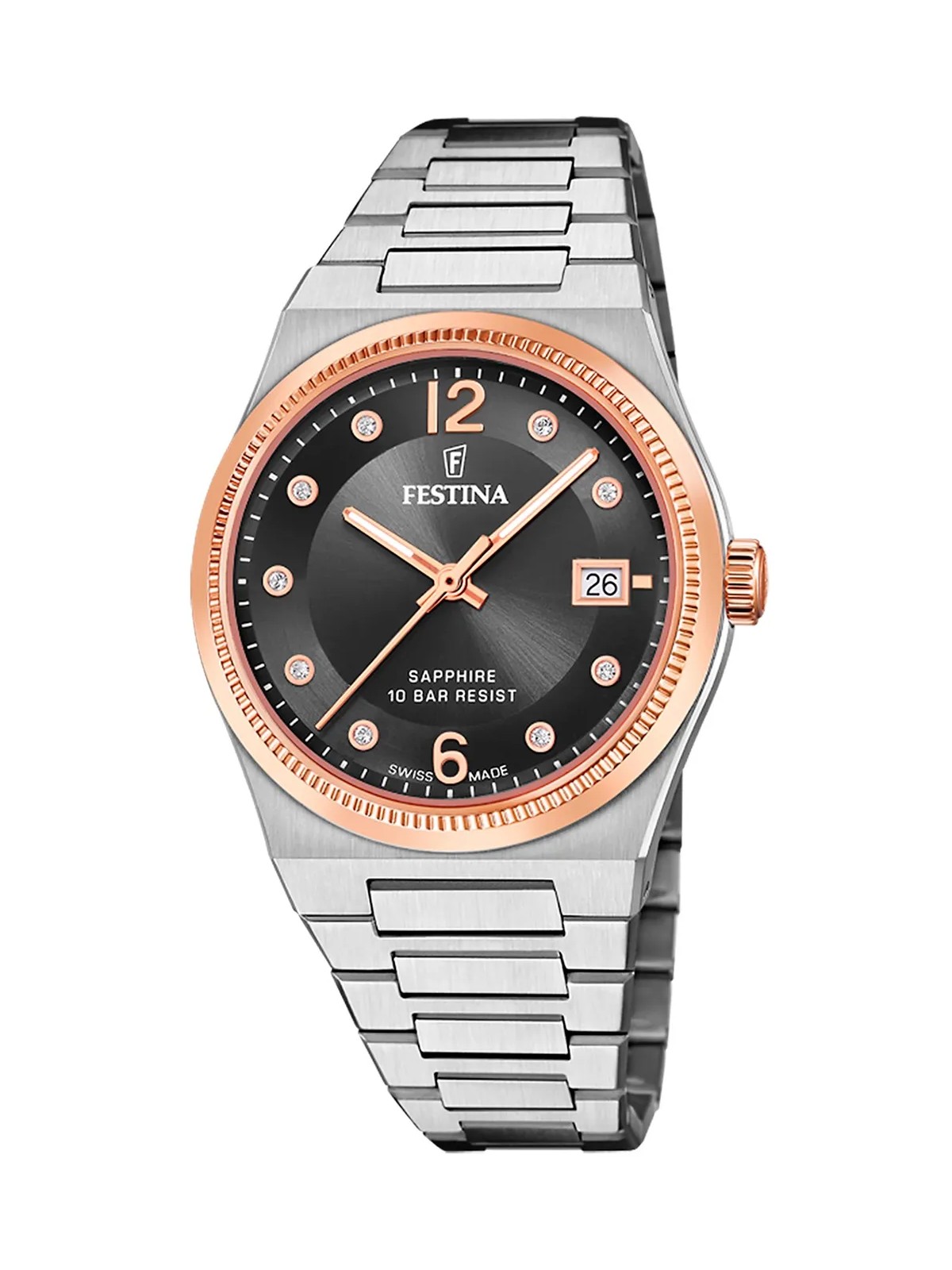 orologio donna Festina F20037/3 Ladies Watch Swiss Made Rivé 35mm 10ATM