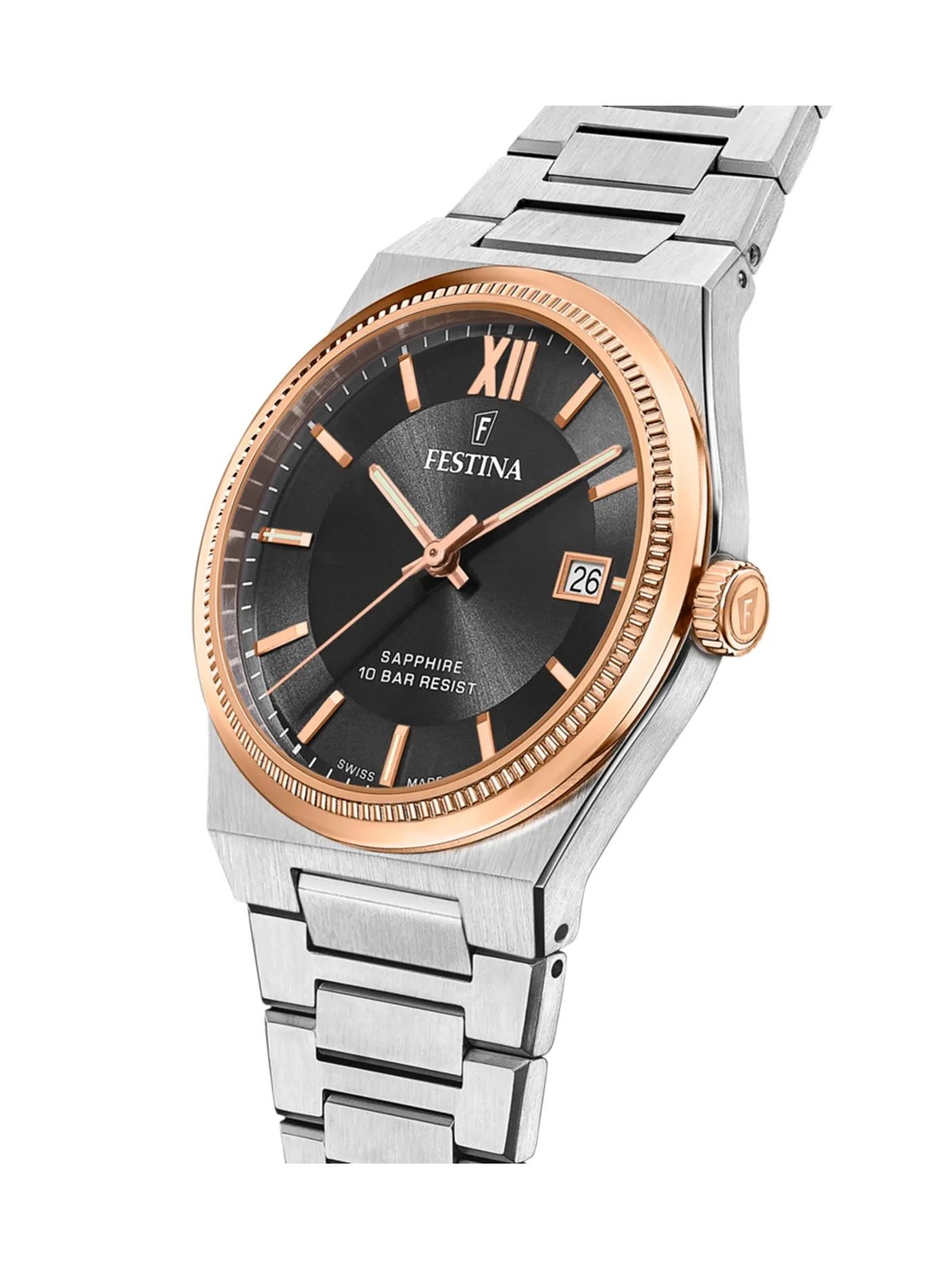 orologio uomo Festina F20036/3 Mens Watch Swiss Made Rivé 40mm 10ATM