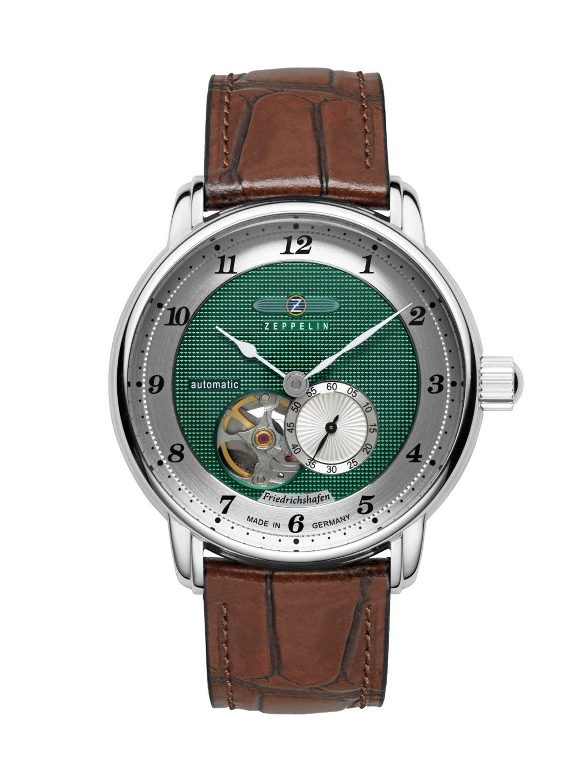 Zeppelin 8566-2 Mens Watch Friedrichshafen Open Heart Automatic 40mm 5ATM