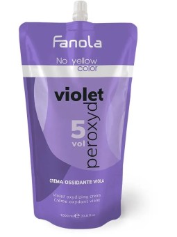 Fanola No Yellow Color Violet Peroxyde emulsione di sviluppo per neutralizzare i toni gialli 1,5% 5 Vol. 1000ml donna