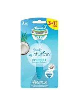 Wilkinson Sword Rasoio usa e getta per donna My Intuition Comfort Coconut Delight 3 + 1 pz donna