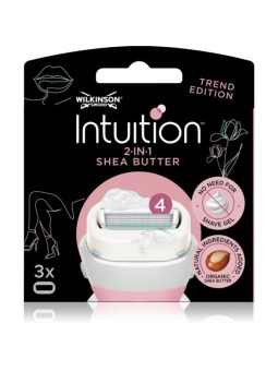 Wilkinson Sword Testine di ricambio Intuition 2in1 al burro di karité, 3 pezzi donna