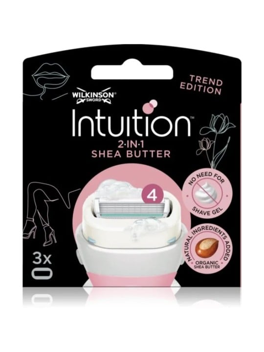 Wilkinson Sword Testine di ricambio Intuition 2in1 al burro di karité, 3 pezzi donna